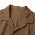 thumbnail image 6 of hoksml Men's Camp Collar Short Sleeve Button Down Shirt, Loose Textured Shirts for Daily Beach Casual Wear, 6 of 8