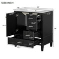 thumbnail image 3 of 30" Bathroom Vanity , Modern Bathroom Cabinet with Sink Combo Set, Bathroom Storage Cabinet with a Soft Closing Door and 3 Drawers, Solid Wood Frame(Black), 3 of 9