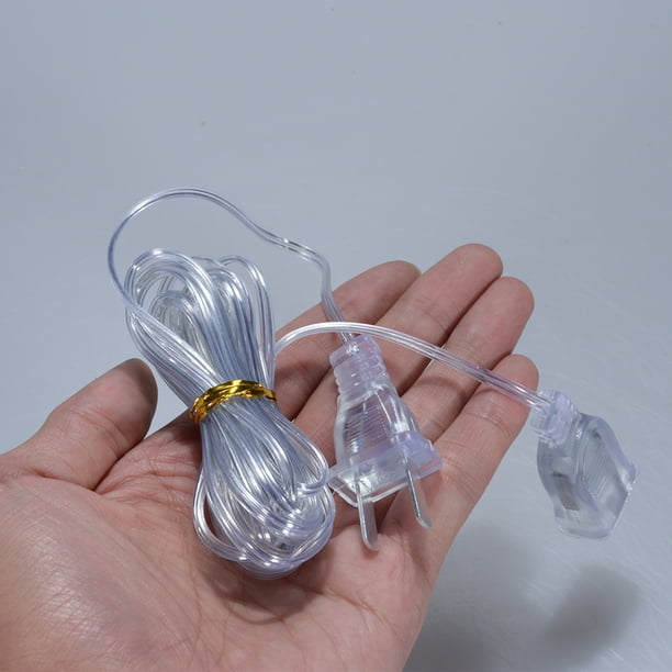 9.8FT Transparent Copper Wire Power Extension Cord