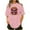 Pink, variant on Cilsoka Summer Shirts for Women Oversized, Womens Tops Casual Short Sleeve Shirts Crew Neck Loose Casual Blouses Floral Print Tshirts, Graphic Trendy Tees