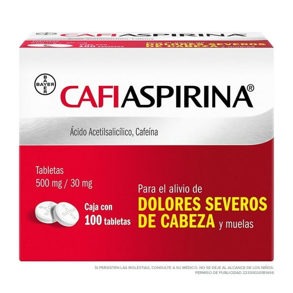 Analgésico Cafiaspirina 100 Tabletas