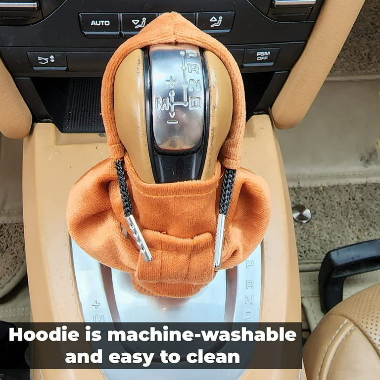 MKING Shifter Knob Hoodie Decor Fits Manual and Automatic Shifts |Funny Shift Knob Hoodie Cover for Car Size (4.7in / 12cm) | Cool Gear Handle