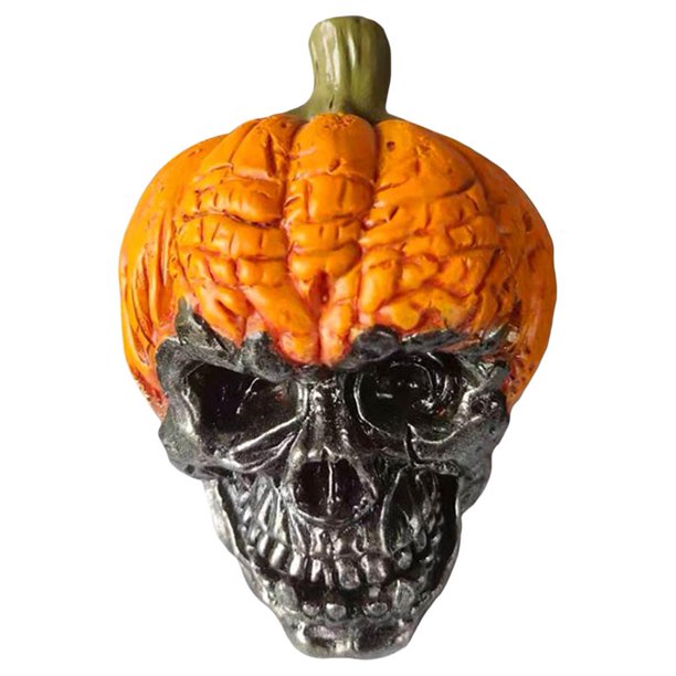 Adornos de escritorio de calavera de calabaza malvada de Halloween para jardín al aire libre (estilo A)