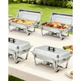 thumbnail image 3 of GloryStar 8QT Buffet Chafing Dish Set, Rectangular Stainless Steel Buffet Server and Warmer with Lid & Foldable Frame for Parties and Catering, 3 of 8