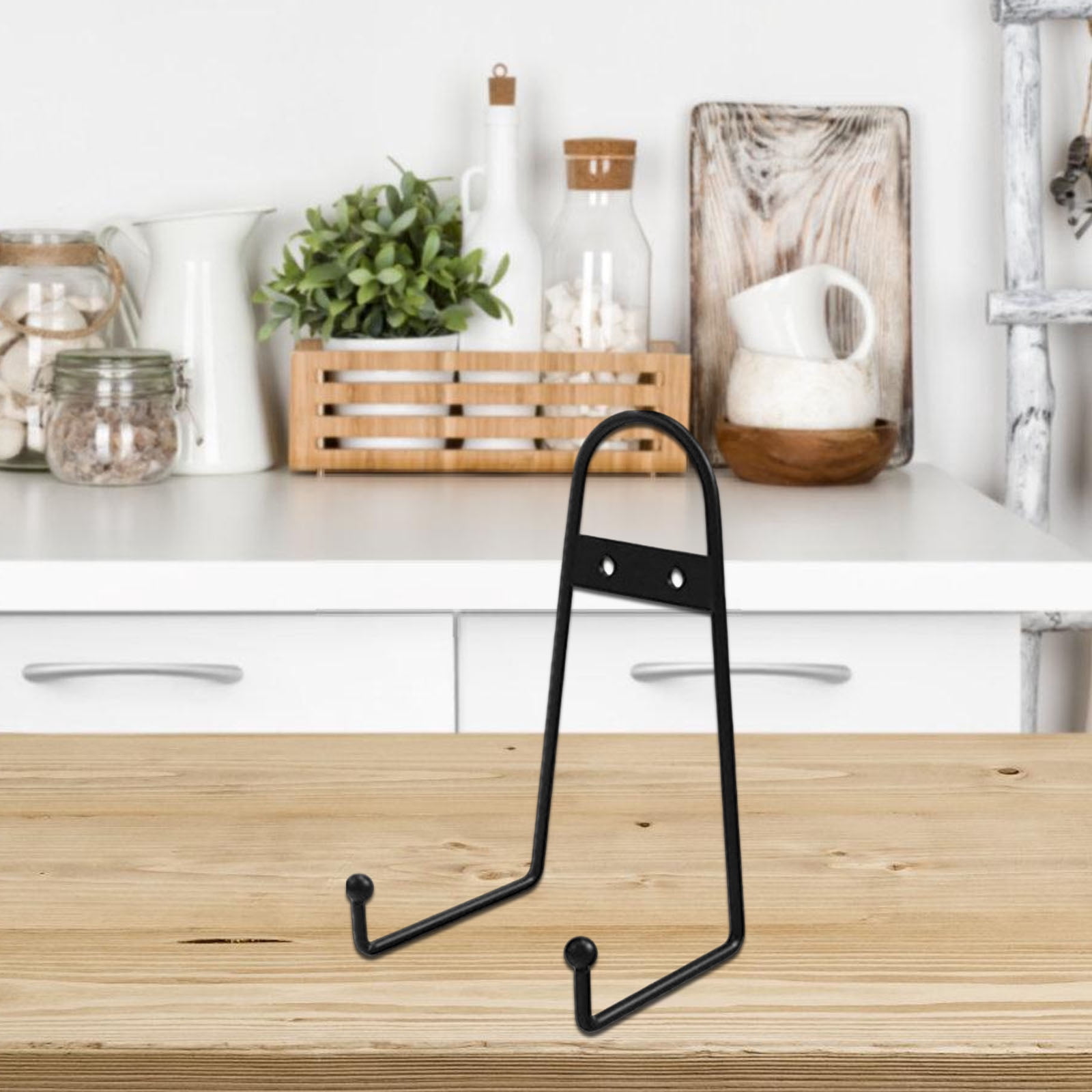 Pack Of 5 Large Black Metal Display Stand for Plates and Artwork Wall Mount Easel Decorative Scroll Rack Hanger