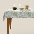 thumbnail image 2 of Sage Green Floral Tablecloth 60x104 Inch Square Vintage Chinoiserie Flowers Green Toile Table Cloth Spring Polyester Stain Resistance Table Cover for Outdoor Party Picnic Dining Kitchen Decor, 2 of 6