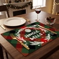 thumbnail image 2 of Christmas Plaid Placemats ,Merry Christmas Buffalo Plaid Fabric Table Mats, Farmhouse Heat Resistant Dining Table Place Mats for Holiday Xmas Party, 2 of 6