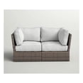 thumbnail image 4 of Living Source International 66" Wicker / Rattan Outdoor Loveseat in Gray, 4 of 12