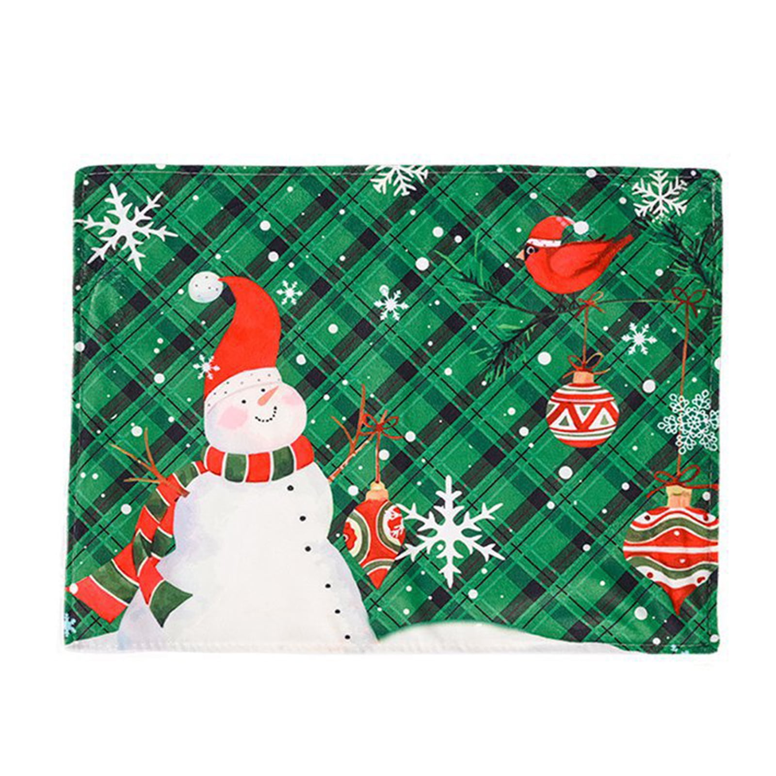 Red and Green Plaid Christmas Placemats for Table Decorations Winter