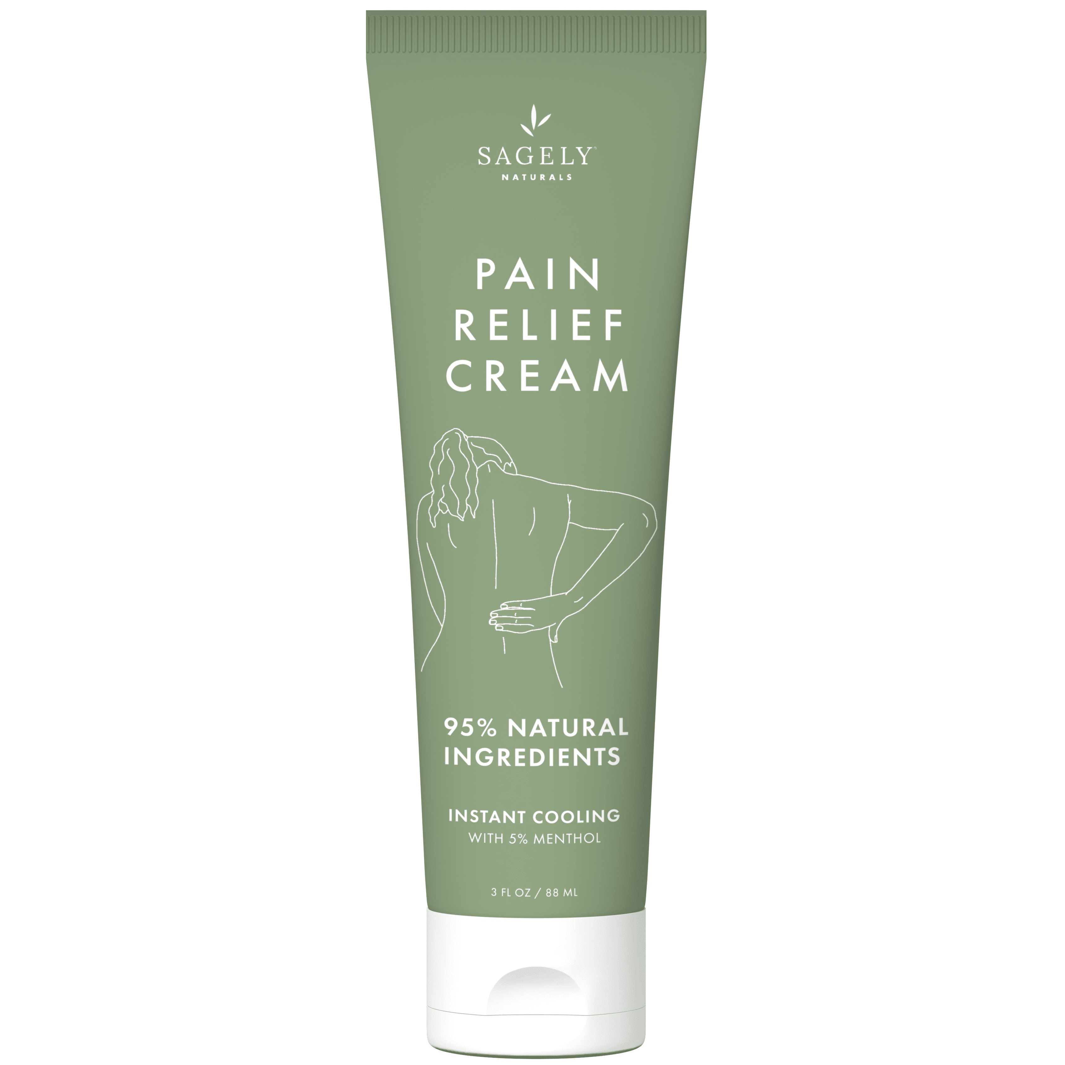 Sagely Naturals Pain Relief Cream, Instant Cooling, 5% Menthol, 3 oz