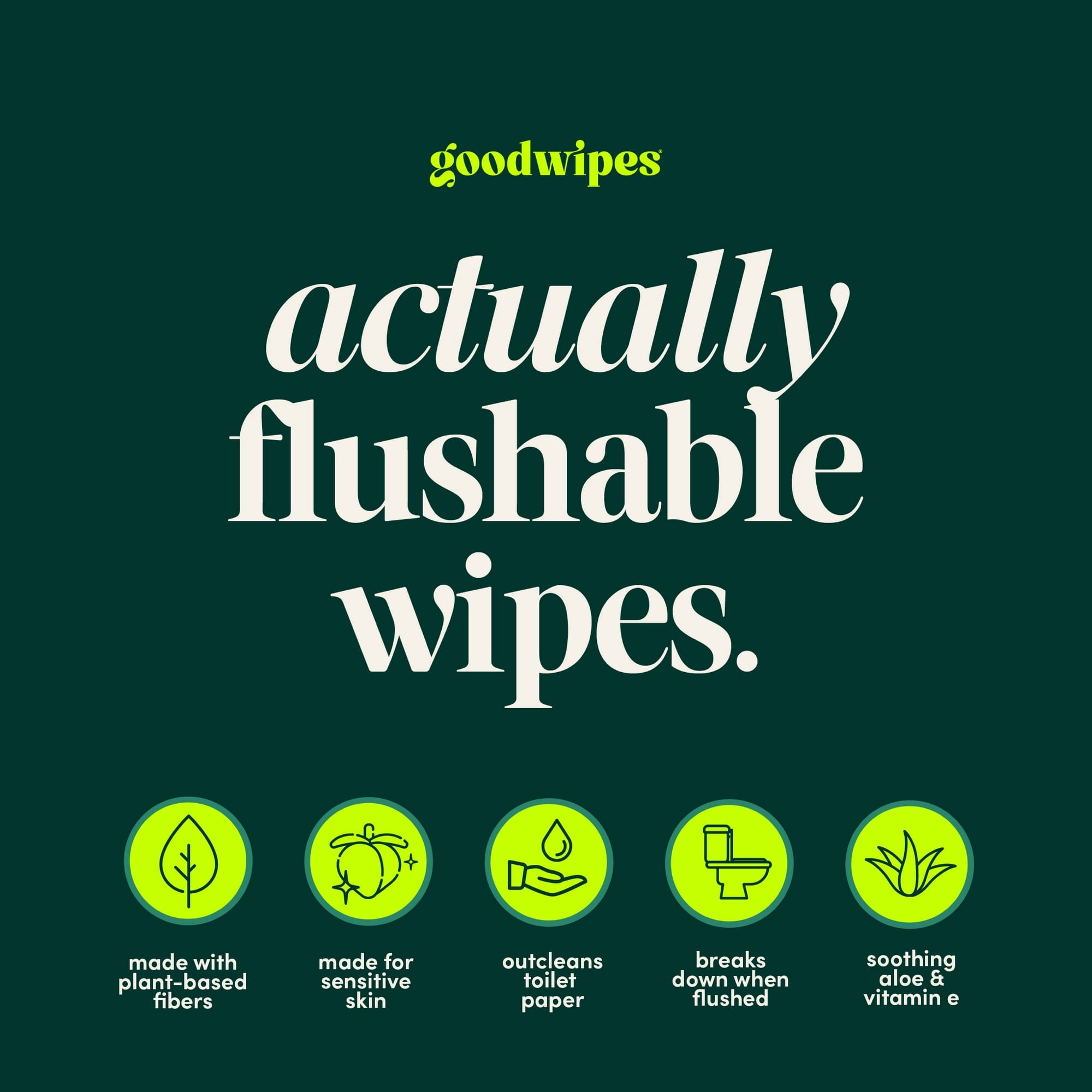 goodwipes Flushable Butt Wipes, Botanical Bliss Scented,  300 Total Wipes
