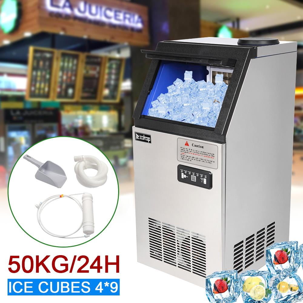 UBesGoo Commercial Ice Maker, 110LBS/24H Automatic Freestanding Ice Machine