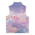 thumbnail image 5 of Xoenoiee Axolotl Cloud Print Warm Fuzzy Girls Fleece Vest Kids Toddlers Teens Sleeveless Outerwear Zipper Coats with Pockets Winter Spring Fall Jacket Fleece Vest Tops, Size 4T, 5 of 7