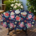 thumbnail image 4 of Pioneer Flower Floral Print Pattern Round Tablecloth 60 X 60 Inch, Wrinkle Resistant Wipeable Table Cloth for Kitchen Dining Picnic Patio Party, 4 of 6