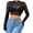 Black, variant on YUEHUA Lace Crop Tops for Women See Through Lace Undershirt Mesh Long Sleeve Blouse Neck Sheer Tops