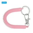 thumbnail image 3 of Retractable Coil Spring Keychain with Lobster Clasp Keyring 17cm Light Pink 5 Pcs, 3 of 6