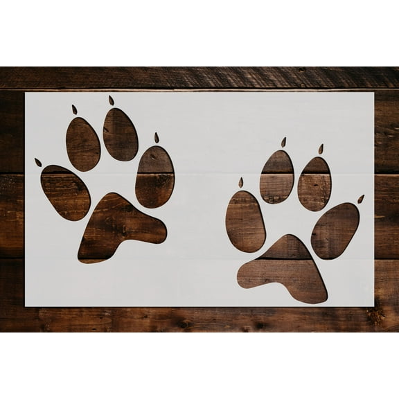 Cat Paws Stencil - Art and Wall Stencil (6"x5")