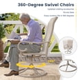 thumbnail image 3 of Vicllax Outdoor Dining Chair Patio Swivel Chairs Set of 4 Rocking Metal Textilene Fabric, Cream, 3 of 13