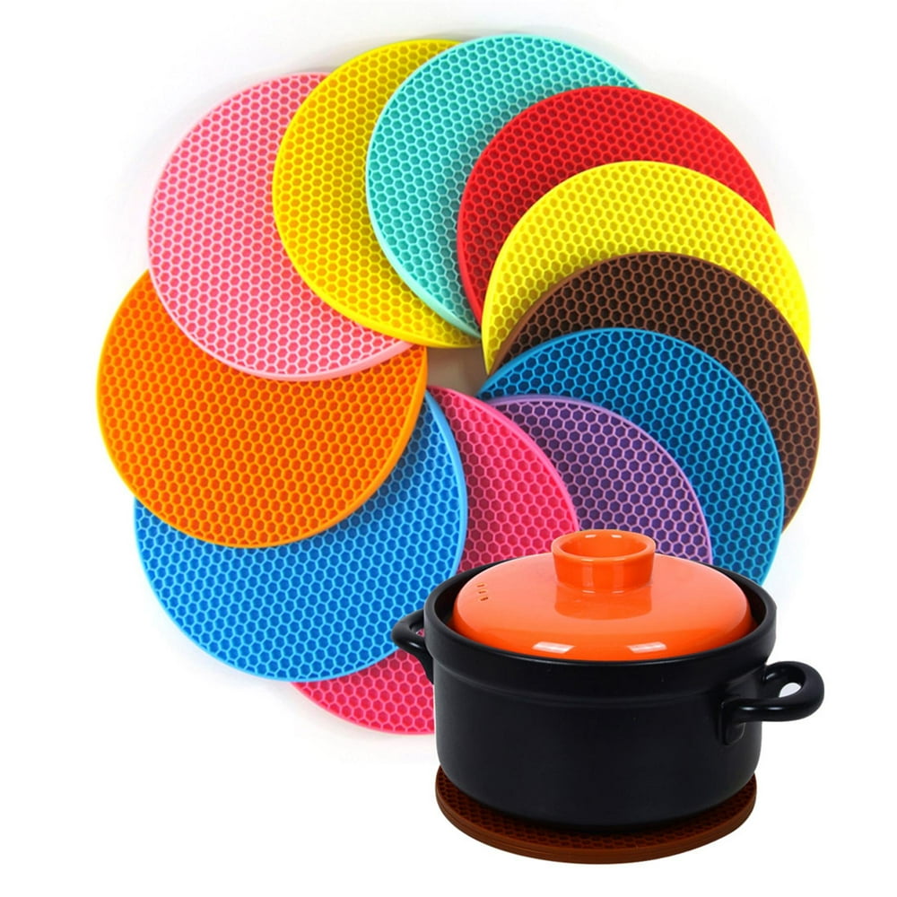 Home Table Round Shaped Nonslip Heat Insulated Hot Pot Pan Mat Pad