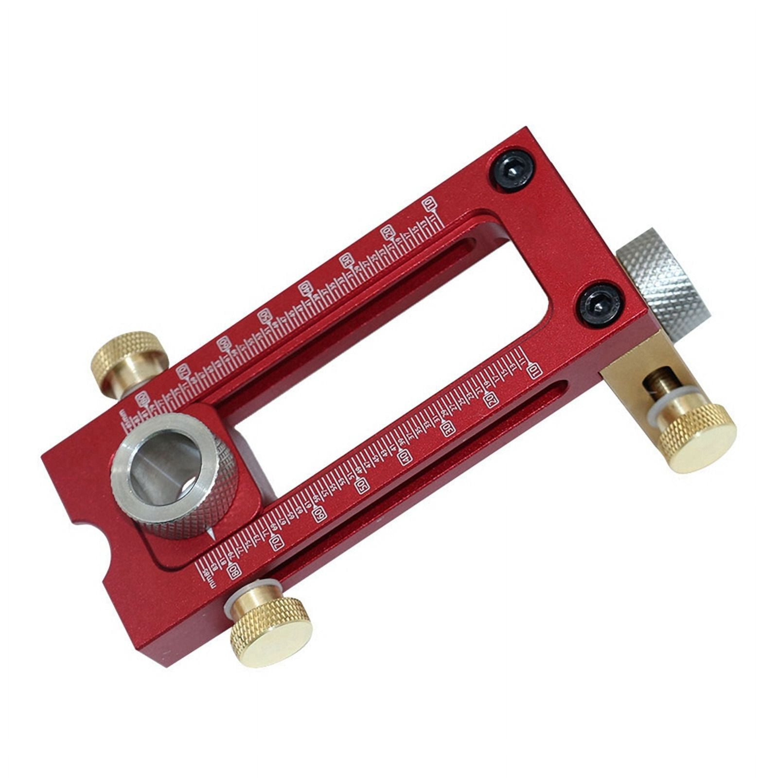 2 in 1 Drill Guide Doweling Jig Bed Cabinet Screw Punch Locator Woodworking Hole Drill Bit Set 5-Hole 6/8/10/12/15mm1 x 2 In 1 Drill Guide Doweling Jig set
