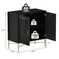 thumbnail image 2 of Mondawe Black Accent Cabinet, Storage Cabinet with Doors and Shelves, Modern Buffet Sideboard Furniture for Entryway Hallway Living Room, 2 of 9