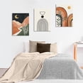 thumbnail image 4 of Framed Boho Wall Art Set of 3, 12x16in, Mid-Century Modern Wall Art Decor, Neutral Geometric Canvas Artwork Wall Art Posters for Living Room, Bedroom, Bathroom, Gallery, Boho Room Decor, 4 of 6
