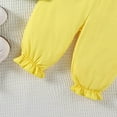 thumbnail image 5 of Gvdentm New Baby Girl Gifts Baby Girl Clothes Outfits Ruffle Romper+ Floral Pants + Cute Headband Sets for Girls Clothes Girl|Yellow 0-3 Months, 5 of 5
