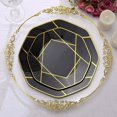 thumbnail image 5 of Efavormart 10 Pack | 10" Black / Gold Geometric Design Plastic Dessert Plates, Disposable Octagon Salad/Appetizer Party Plates, 5 of 11