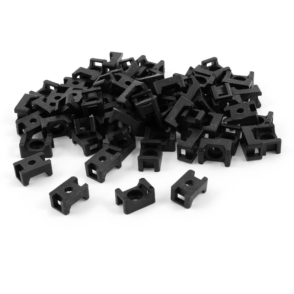 Black Plastic 5mm Wire Buddle Cable Tie Mount Saddle 100pcs - Walmart ...