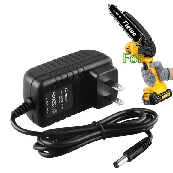 K-MAINS AC/DC Adapter Charger Compatible With Tietoc 6" Mini Cordless Chainsaw 2.0Ah Power