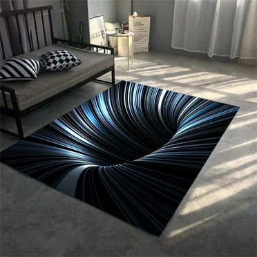 Optical Illusion Rug for Bedroom,3'x5' Non-Slip 3D Rug with Colorful Vortex Area Rug for Living Room Game Room Home Decor