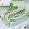 thumbnail image 3 of Large Capacity Cartoon Transparent Pencil Case Minimalist Style Student Pencil Case Portable Multi-layer Stationery Bag A1, 3 of 6