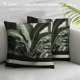 thumbnail image 3 of JEUXUS  Black and White Stripes Palm Leaf Pattern Summer  Pillow Cover Square Throw Pillow Case Cushion Cover, 3 of 5