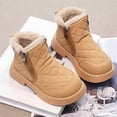 thumbnail image 6 of YMNXA Big Kids Girls Boots Non Slip Side Zipper Solid Color Soft Sole Plush Warm Fashion Comfortable Shoes For Daily Wear Khaki 11.5-12 Years, 6 of 8