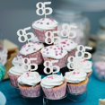 thumbnail image 4 of Cupcake Toppers Sotpot para 85 cumpleaños, 85 años, 30 unidades, color plateado, 4 of 6
