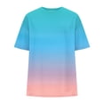 thumbnail image 7 of Women's Tops, Tees & Blouses Women's Oversized Round Neck Short Sleeved Solid Summer Base Shirt Sports T-Shirt Tops Pink S, 7 of 7