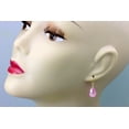 thumbnail image 2 of Cubic Zirconia Earrings Simulated Pink Sapphire Faceted Pear Shaped CZ Teardrops 14k Yellow Gold Spyglass Designs, 2 of 2