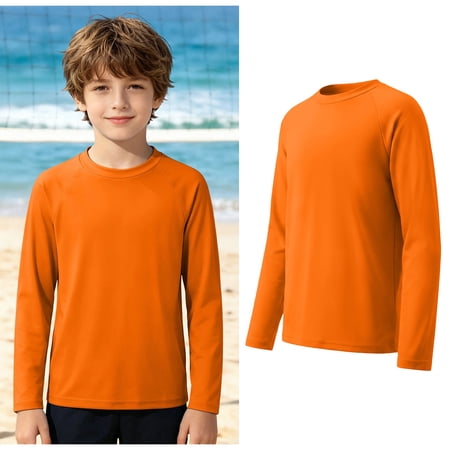 Kids Boy Rash Guard Long Sleeve Boys Swim Shirts Quick Dry Kids Sun Shirt 3-4 Years
