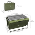 thumbnail image 3 of Outsunny Portable Mini Charcoal Barbecue Grill with Suitcase Shell, Green, 3 of 10