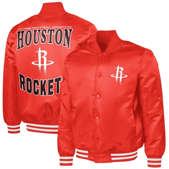 Men's G-III Sports by Carl Banks Red Houston Rockets Adaptive Bold Logo Satin Varsity Jacket