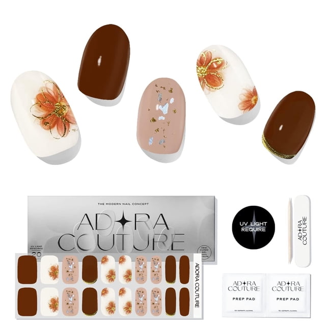 Tiras de gel para uñas Adora Couture semicuradas con 20 piezas para mujer