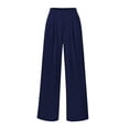 thumbnail image 1 of Pantalones PRETTYGARDEN Palazzo de Pierna Ancha Azul Marino Talle Alto XXL, 1 of 9