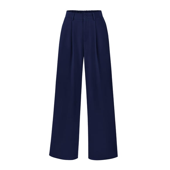Pantalones PRETTYGARDEN Palazzo Mujer Tiro Alto Pierna Ancha Azul Marino XL