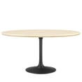 thumbnail image 1 of Modway Lippa 60” Oval Artificial Travertine Dining Table, 1 of 9