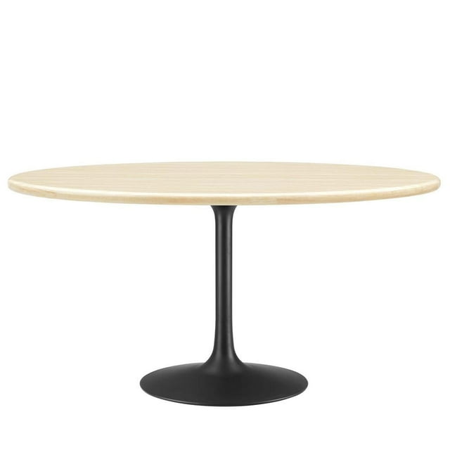 Modway Lippa 60” Oval Artificial Travertine Dining Table