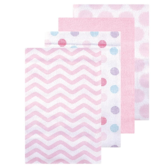 Little Treasure Luvable Friends Flannel Receiving Blankets 4pk, Blush Polka