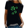 thumbnail image 1 of Besolor T-Shirts de la Saint-Patrick pour Femmes Été Col Rond Manches Courtes Tuniques Tops Décontractés Blouse Graphique Ample, 1 of 6