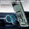 thumbnail image 2 of Compatible with Google Pixel 8 Wireless Charging Case with Sliding Camera Cover Magnetic Car Mount Stand Non-Slip Heavy Duty Shockproof Full Body Protective Cover for Men Women, Green, 2 of 16