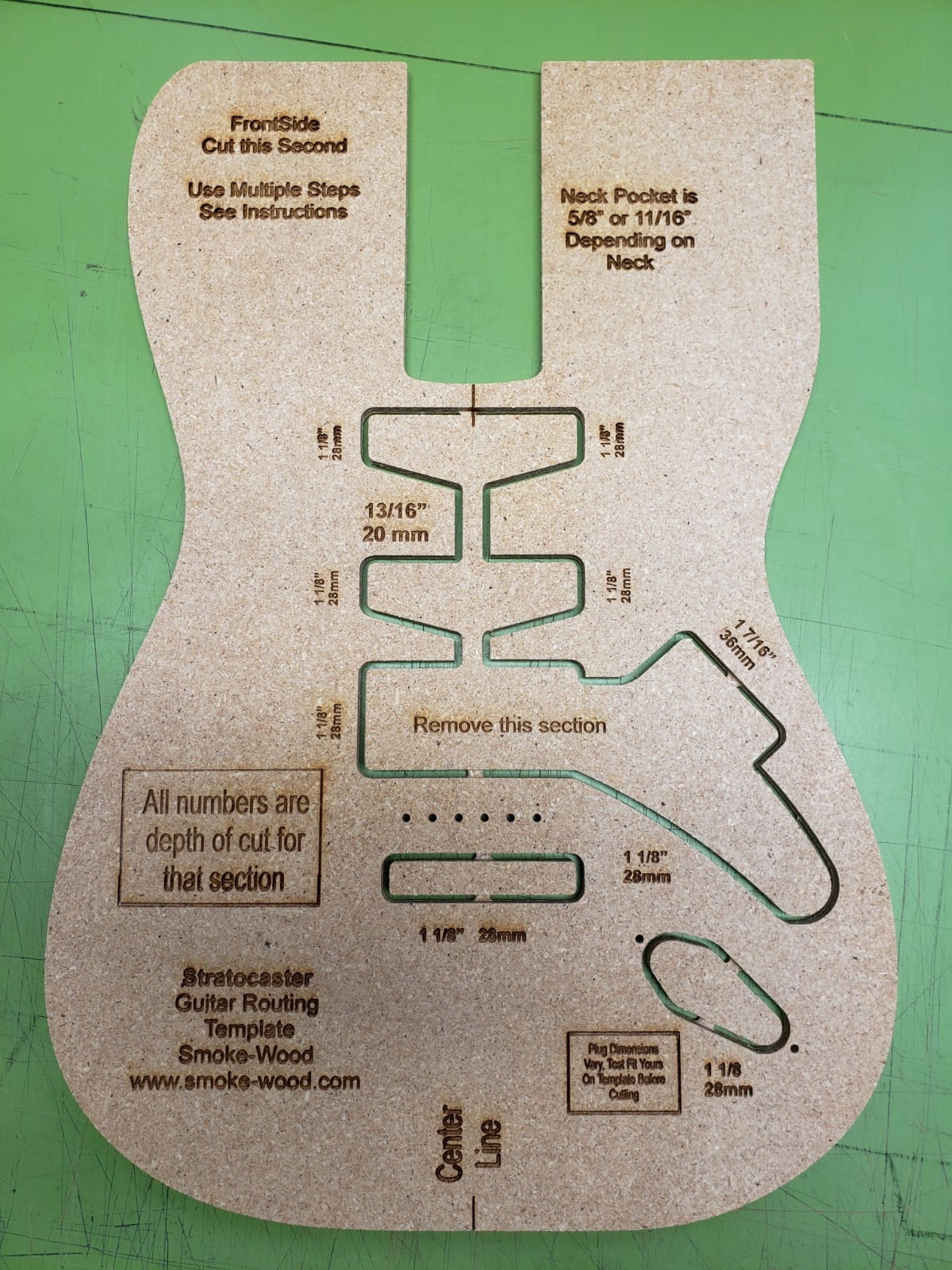 Combo Stratocaster/Telecaster Guitar Router Templates w/Blueprints