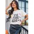 thumbnail image 5 of Women's White Halloween Graphic Tee - Fun Pumpkin and Ghost Slogan Crewneck | [ZhiHiMeRi] | (US 20-22)2XL, 5 of 8